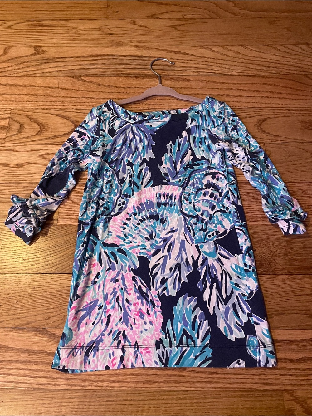 Lilly Pulitzer Navy Floral Shift Dress - Blue, Pink & White